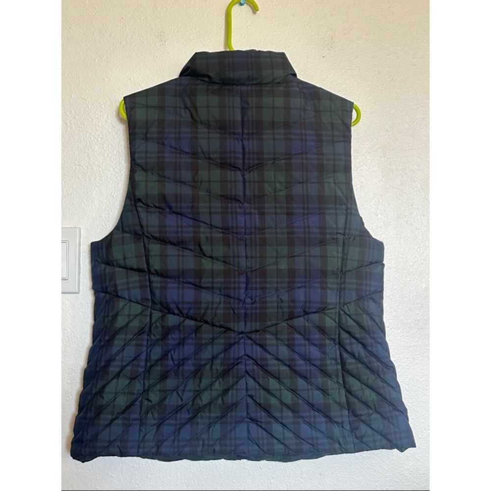 Talbots Tartan Plaid Down Puffer Vest Womens Large Layer Zip Up Transitional - Picture 5 of 12